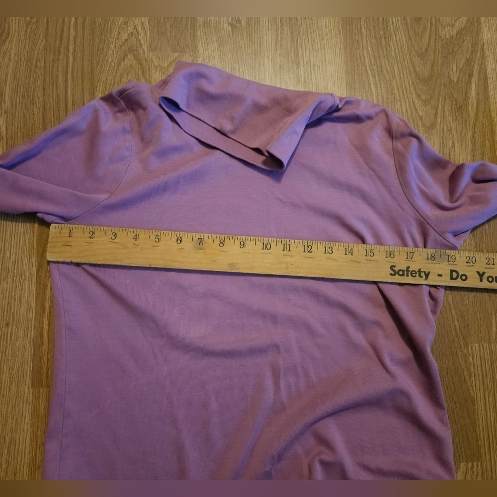 L.L. Bean Purple Cotton Turtleneck Size Medium - Picture 5 of 5